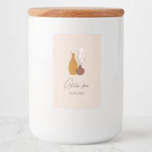 Etiqueta Para Comida Boho Minimalista Vases sin gluten