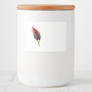 Etiqueta Para Comida Bolígrafo pluma roja con plumilla dorada