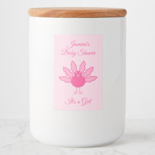 Etiqueta Para Comida Bonito Niña Bebé Rosa Agradecimiento Personalizado