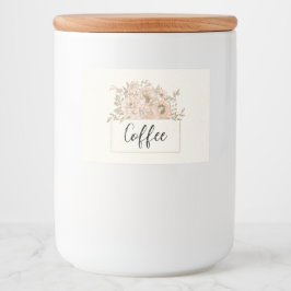 Etiqueta Para Comida Borde botánico rosa clásico