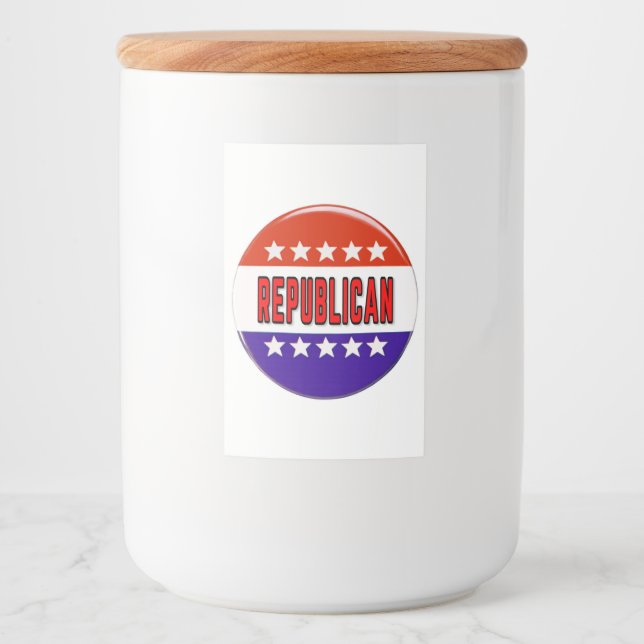 Etiqueta Para Comida Botón Republicano (Anverso)