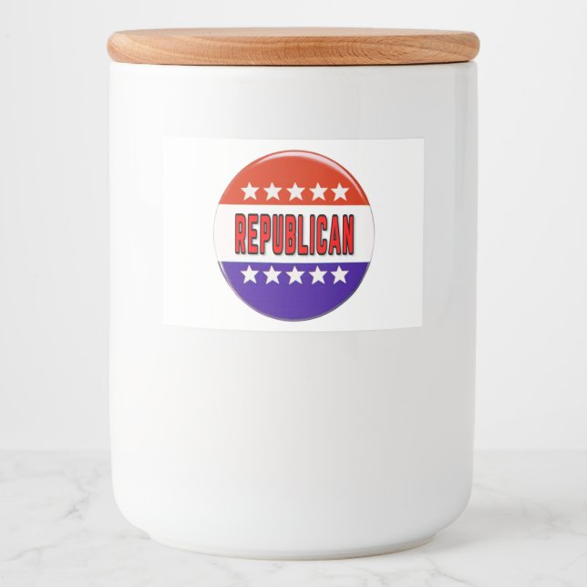 Etiqueta Para Comida Botón Republicano (Anverso)