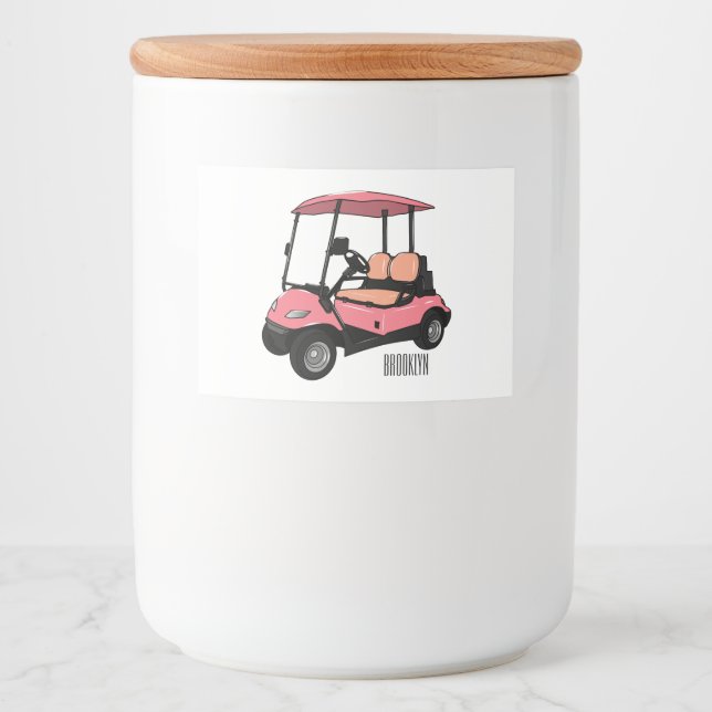 Etiqueta Para Comida Carro de golf / ilustracion personalizado de coche (Anverso)