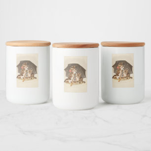 Etiqueta Para Comida Cat Kitten kitty bonito vintage antiguo lindo