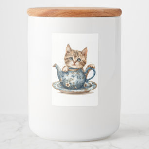 Etiqueta Para Comida Cat Lid Jar