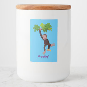 Etiqueta Para Comida Chimpancé lindo en personalizado colgante de la ju