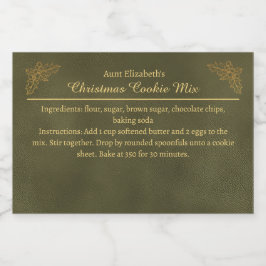 Etiqueta Para Comida Christmas Cookies Baking Mix Personalized Green