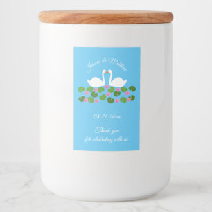 Etiqueta Para Comida Cisnes blancas y nenúfares Bodas Personalizado