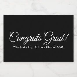 Etiqueta Para Comida Clase de texto de guión de personalizado negro de 