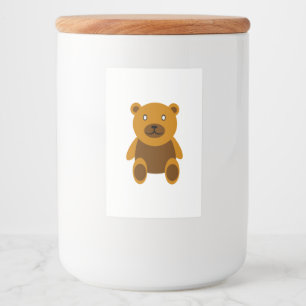 Etiqueta Para Comida Clásico de teddybear marrón
