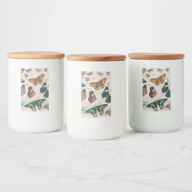 Etiqueta Para Comida Colección de mariposa Mariposas antiguas (Botellas)