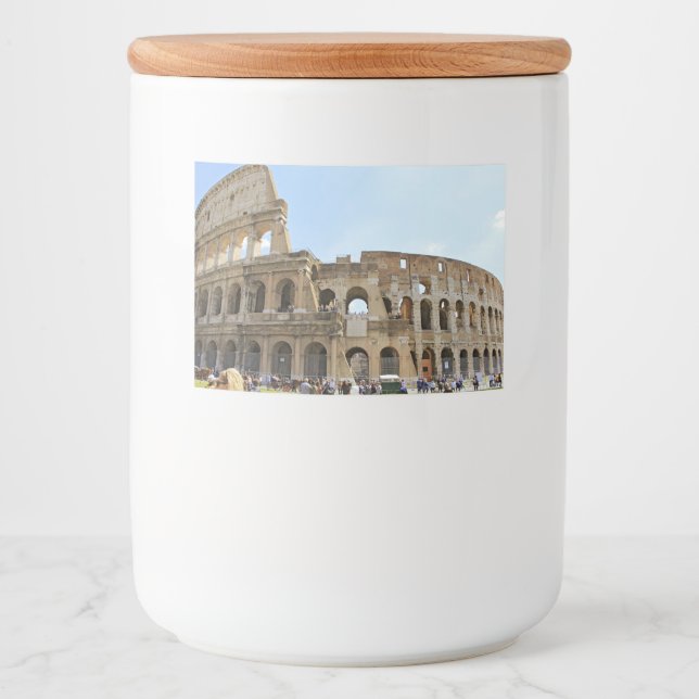 Etiqueta Para Comida Coliseo Roma Fotografía (Anverso)