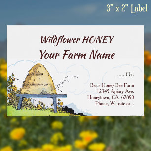 Etiqueta Para Comida Colmena de abeja melífera personalizada Vintage 3"