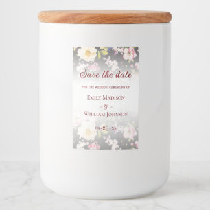 Etiqueta Para Comida Color de agua rosas amarillas rosas rosas, negro b