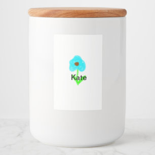 Etiqueta Para Comida Color de agua verde azul añadir tu nombre personal