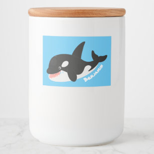 Etiqueta Para Comida Cómico asesino ballena orca personalizado lindo il