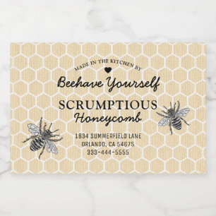 Etiqueta Para Comida Comida de miel de abeja