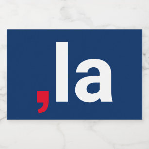 Etiqueta Para Comida Comma La kamala pronunciación divertida azul rojo