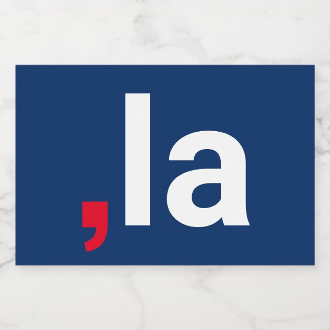 Etiqueta Para Comida Comma La kamala pronunciación divertida azul rojo  (Etiqueta única)