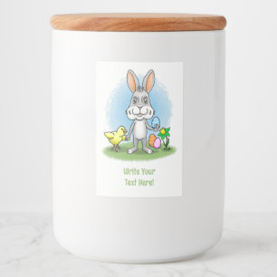 Etiqueta Para Comida Conejito de Pascua y la Gallina