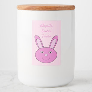 Etiqueta Para Comida Conejito Femenino Rosa Lindo Cara Pascua Primavera
