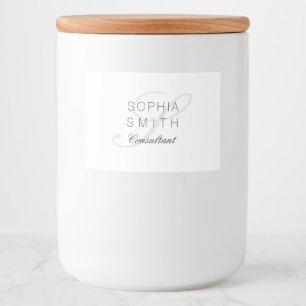 Etiqueta Para Comida Consultor elegante del monograma minimalista de
