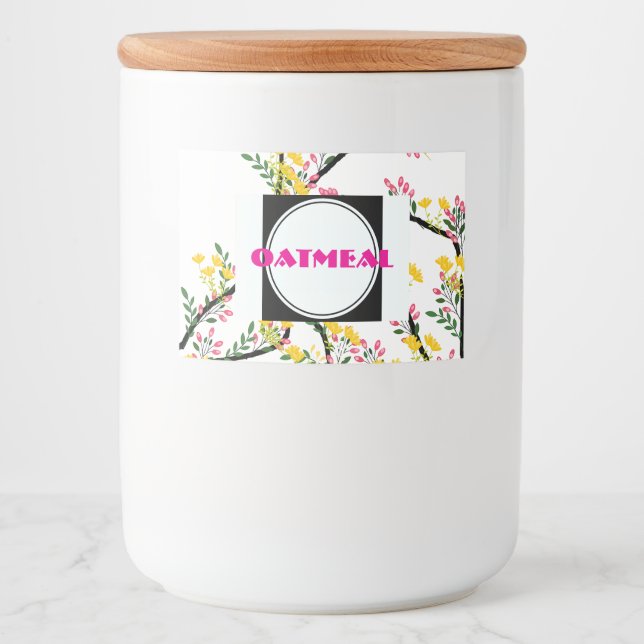 Etiqueta Para Comida Contenedor de buena comida de avena  (Anverso)
