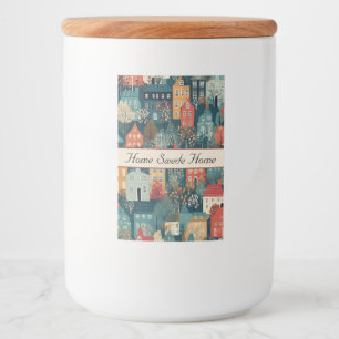 Etiqueta Para Comida Cosy Hygge Village Nordic Folk Art, personalizado