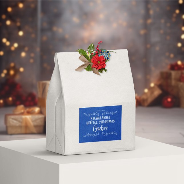 Etiqueta Para Comida Crackers caseros azul estético (Subido por el creador)