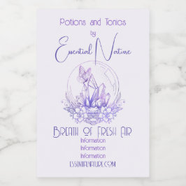 Etiqueta Para Comida Crea tu propia bola de cristal púrpura y flores