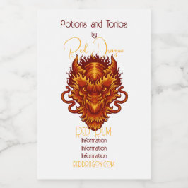 Etiqueta Para Comida Crea tu propia cabeza de dragón rojo