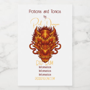 Etiqueta Para Comida Crea tu propia cabeza de dragón rojo