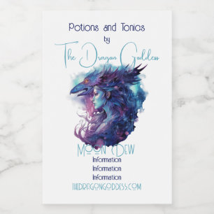 Etiqueta Para Comida Crea tu propia diosa del dragón