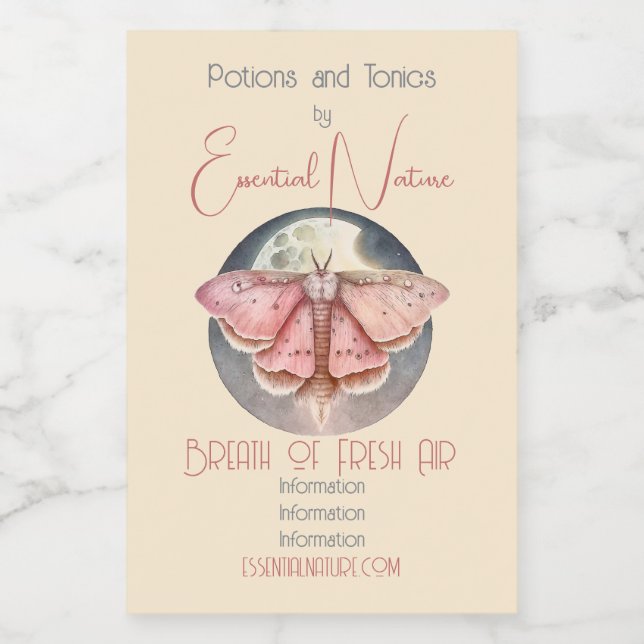 Etiqueta Para Comida Crea tu propia Moda Luna Completa Rosa (Etiqueta única)