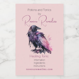 Etiqueta Para Comida Crea tu propio Apoteario místico de Black Raven