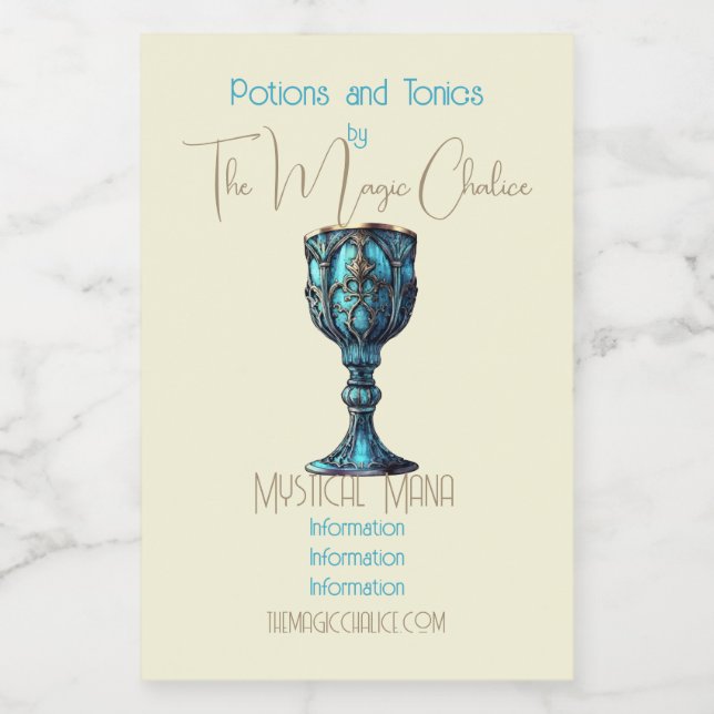 Etiqueta Para Comida Crea tu propio cáliz azul gótico (Etiqueta única)