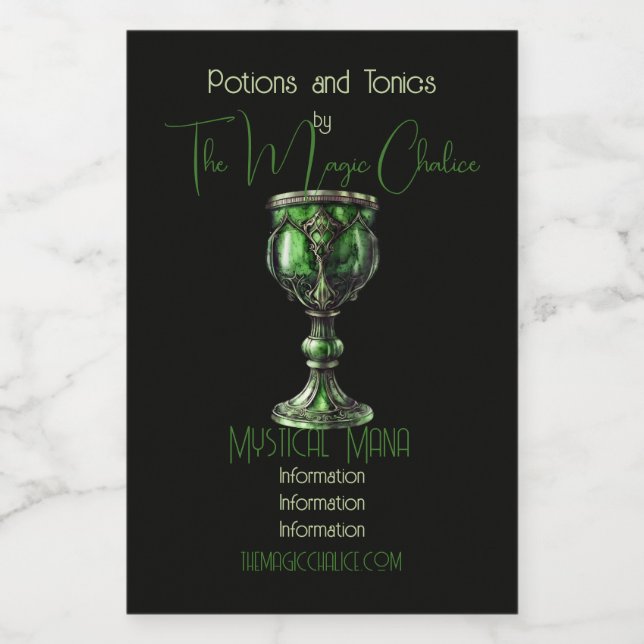 Etiqueta Para Comida Crea tu propio cáliz verde jade (Etiqueta única)