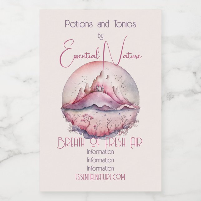 Etiqueta Para Comida Crea tu propio castillo mágico y montañas (Etiqueta única)