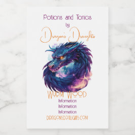 Etiqueta Para Comida Crea tu propio dragón púrpura místico