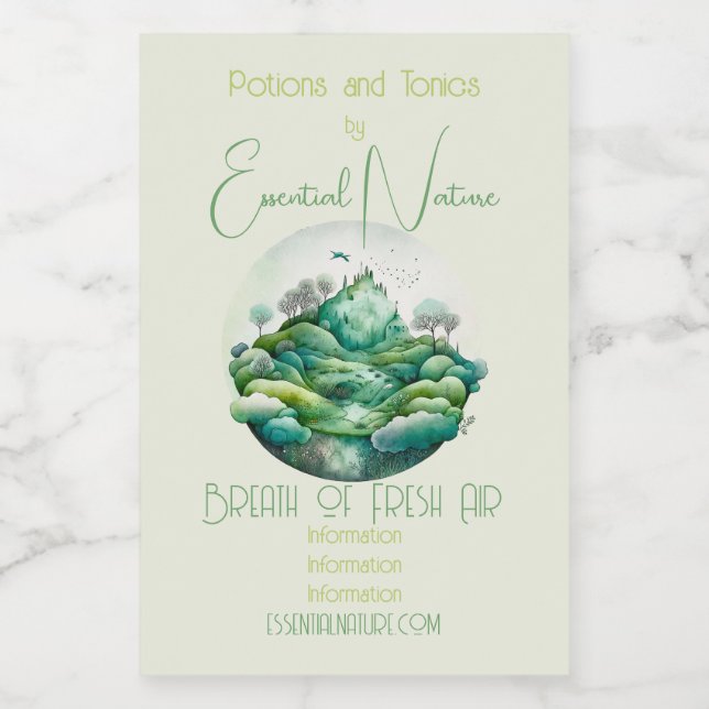 Etiqueta Para Comida Crea tu propio paisaje verde montañoso (Etiqueta única)