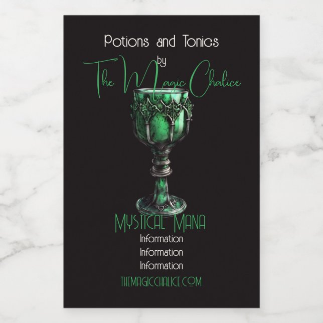 Etiqueta Para Comida Crear su propio cáliz verde esmeralda (Etiqueta única)