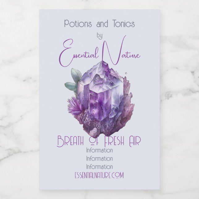 Etiqueta Para Comida Crear sus propios cristales púrpuras de antimetism (Etiqueta única)