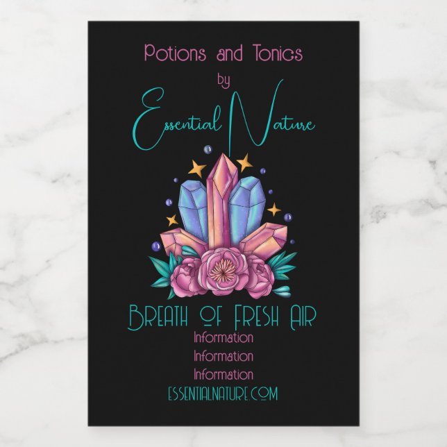 Etiqueta Para Comida Crear sus propios cristales y Rosas (Etiqueta única)