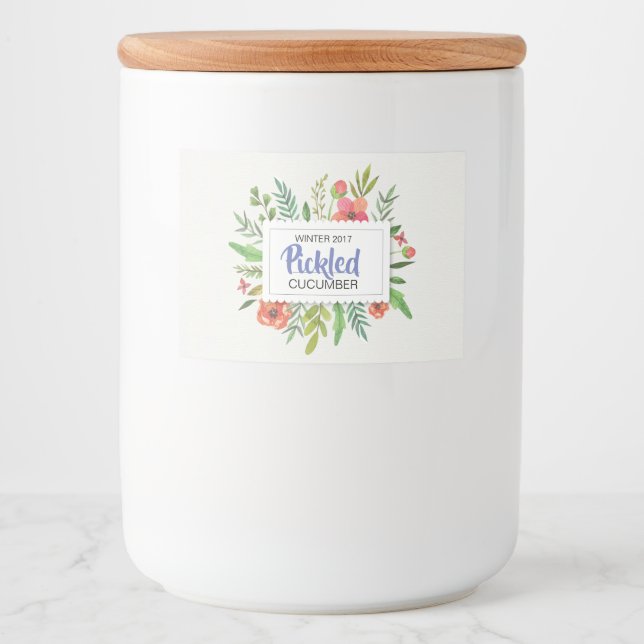 Etiqueta Para Comida Cummber Floral Rojo (Anverso)