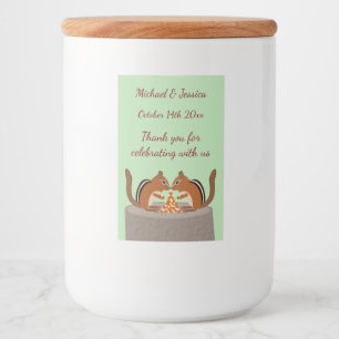 Etiqueta Para Comida Cute Chipmunks Personalizado de la boda de otoño