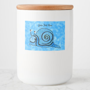 Etiqueta Para Comida Cute Happy Personalizado Snail Blue Patterin Shell