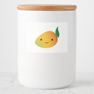 Etiqueta Para Comida Cute Kawaii Sonriente Mango