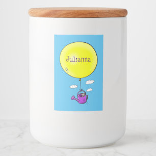 Etiqueta Para Comida Cute ratón en la lata de riego con personalizado d
