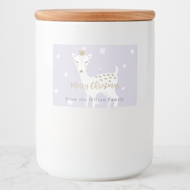 Etiqueta Para Comida Deer cutto | Lilac | Navidades personalizados (Anverso)