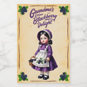 Etiqueta Para Comida Delicia de Moras de la Cocina de la Abuela Vintage